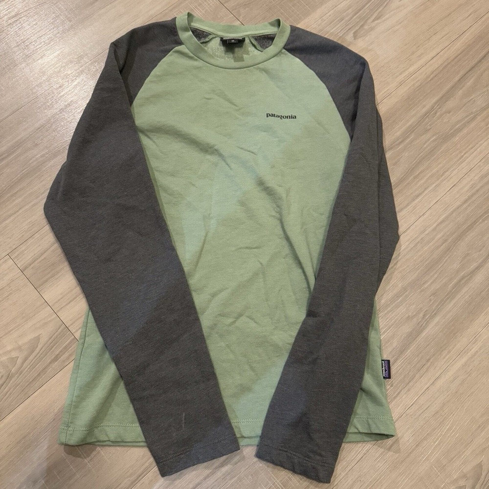 Patagonia Lightweight Fleece Crew Neck Sweatshirt Sz XS Green - Gray 39550